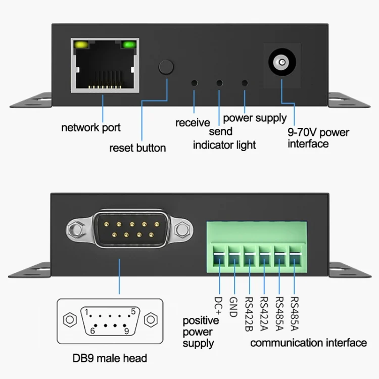 TBD06024593_4.webp DTECH IOT9031 RS232/485/422 To TCP 3 In 1 Serial Server, CN Plug - Image 5