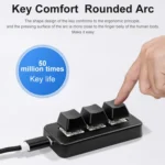 MK321 3 Keys Custom Keys Game Office PS Clip Macro Programming Keypad, Cable Length: 1.5m - Image 3