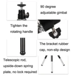 2PCS Projector Phone Stand Desktop Portable Telescopic Mini Metal Tripod, Style: - Image 4