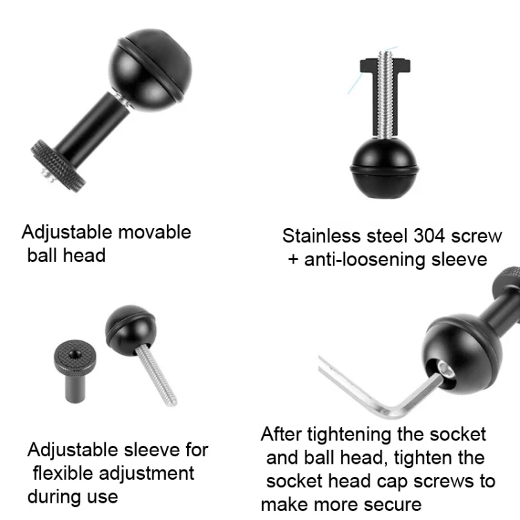 TBD0602573501_B3.webp Ball Head Adapter Adjustable Screw Fixed Mount  Camera Underwater Diving Photography Lights Bracket - Image 4
