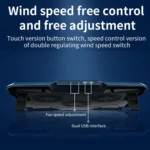 CoolCold 17inch Gaming Laptop Cooler Six Fan Two USB Port 2600RPM Laptop Cooling Pad - Image 4