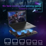 CoolCold 17inch Gaming Laptop Cooler Six Fan Two USB Port 2600RPM Laptop Cooling Pad - Image 6