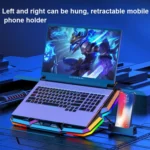 CoolCold  Five Fans 2 USB Ports Laptop Cooler Gaming Notebook Cool Stand,Version: - Image 3