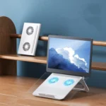 D33  2 Fan Laptop Cooling Bracket Folding Portable Liftable Tablet Bracket