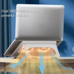 D33  2 Fan Laptop Cooling Bracket Folding Portable Liftable Tablet Bracket - Image 3