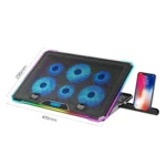 ICE COOREL K15 6-Fans Adjustable LCD Screen Laptop Stand Radiator With RGB Atmosphere Light - Image 2