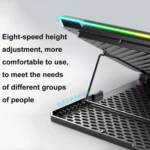ICE COOREL K15 6-Fans Adjustable LCD Screen Laptop Stand Radiator With RGB Atmosphere Light - Image 6