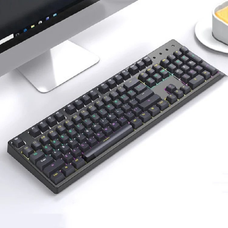 Bluetooth Wired 104-key Two-color Translucent Keycap Mechanical Keyboard