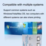 SW68 2 In 1 Switcher USB Manual Print Sharer, Color: Black - Image 6