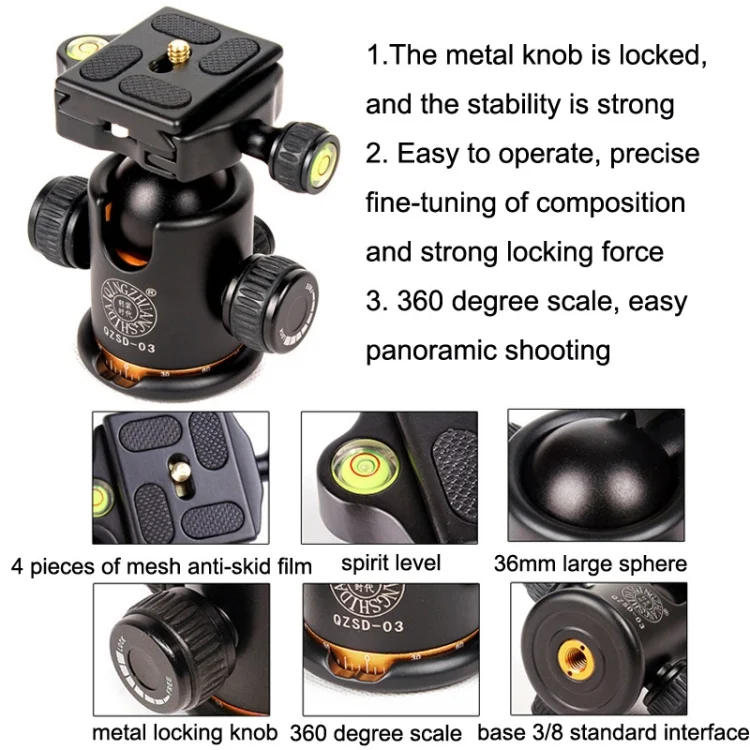 TBD06027915_5.webp QingZhuangShiDai Q03 Digital Photography Tripod Spherical Panorama Head - Image 6