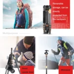 QingZhuangShiDai Q666C Portable Travel Photography Ball Head SLR Camera Carbon Fiber Tripod - Image 5