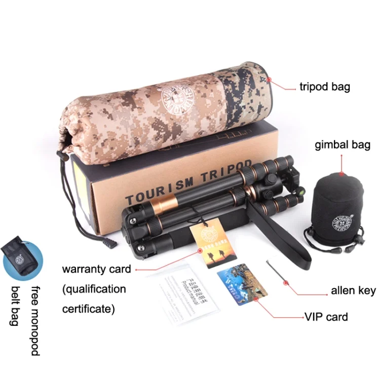 TBD0602795401_B5.webp QingZhuangShiDai Q666C Portable Travel Photography Ball Head SLR Camera Carbon Fiber Tripod - Image 6