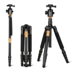 QingZhuangShiDai Q666 Portable Travel SLR Camera Aluminum Magnesium Alloy Tripod - Image 2