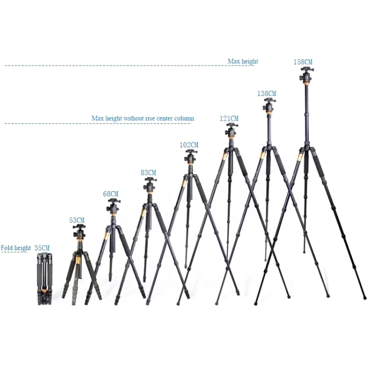 TBD0602795501_B3.webp QingZhuangShiDai Q666 Portable Travel SLR Camera Aluminum Magnesium Alloy Tripod - Image 4
