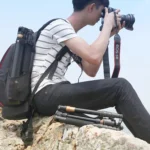 QingZhuangShiDai Q666 Portable Travel SLR Camera Aluminum Magnesium Alloy Tripod - Image 5