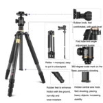 QingZhuangShiDai Q222C SLR Camera Carbon Fiber Portable Travel Tripod - Image 3