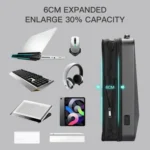 Bopai 61-93318A Hard Shell Waterproof and Expandable Backpack with USB Charging Hole, Spec: - Image 4