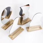 Irregular Acrylic Mirror With Wooden Base Photo Props - Image 2