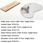 Irregular Acrylic Mirror With Wooden Base Photo Props - Image 3