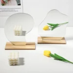 Irregular Acrylic Mirror With Wooden Base Photo Props - Image 5