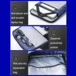 Bopai 61-121591 Multifunctional Anti-theft Laptop Business Backpack with USB Charging Hole - Image 7