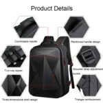160 Large Capacity ABS Waterproof Laptop Backpack with USB Charging Port - Image 8