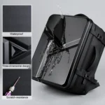 Large-capacity Waterproof Expandable Hard Shell Backpack with USB Charging Hole - Image 4