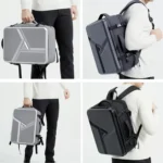 Large-capacity Waterproof Expandable Hard Shell Backpack with USB Charging Hole - Image 7