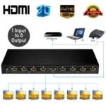 FJGEAR SM4K108 8 Ports HDMI Splitter 4K HD Audio And Video Splitter  EU Plug