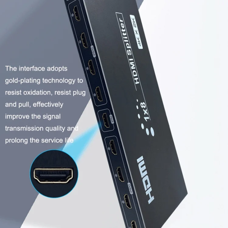 TBD06029618_2.webp FJGEAR SM4K108 8 Ports HDMI Splitter 4K HD Audio And Video Splitter  EU Plug - Image 3