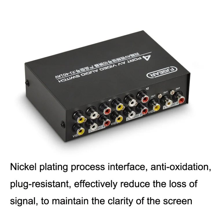 TBD0602964901_B2.webp FJGEAR FJ-401AV Lotus Head Interface 4-way AV Audio and Video Switcher - Image 3