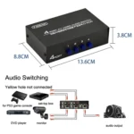 FJGEAR FJ-401AV Lotus Head Interface 4-way AV Audio and Video Switcher - Image 5