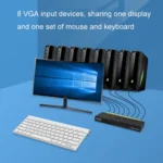 FJGEAR FJ-810UK 8 In 1 Out Computer Host VGA To KVM Switcher With Desktop Switch, EU Plug - Image 4