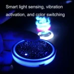 1 Pair Automotive LED Colorful Luminous Water Coaster Acrylic Car Cup Tank Atmosphere Lamp - Image 4