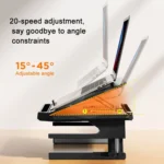 Double Layer Foldable Lift Laptop Stand Aluminum Computer Heightening Bracket - Image 4
