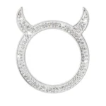 2 PCS Car Starter Button With Diamond Small Devil Decorative Ring