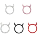 2 PCS Car Starter Button With Diamond Small Devil Decorative Ring - Image 2