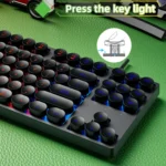 Dark Alien DK100 87 Keys Hot Plug-In Glowing Game Wired Mechanical Keyboard, Cable Length: 1.3m - Image 3