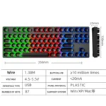 Dark Alien DK100 87 Keys Hot Plug-In Glowing Game Wired Mechanical Keyboard, Cable Length: 1.3m - Image 6