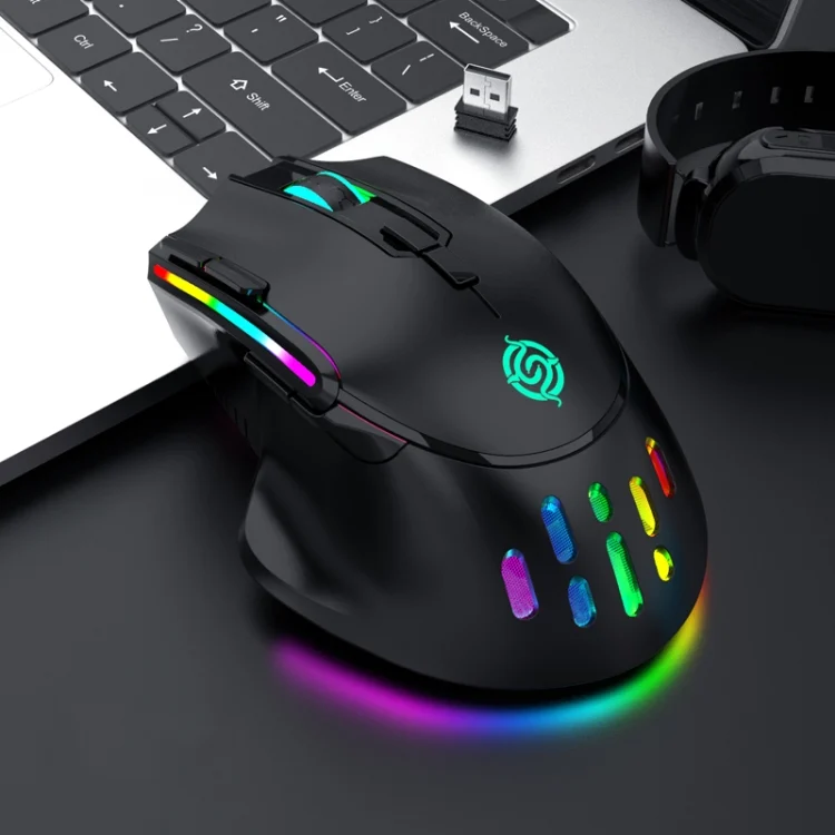 K-Snake BM520 9-button 3200DPI 2.4G RGB Wireless Dual-mode Gaming Mouse