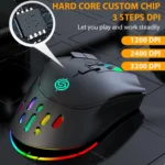 K-Snake BM520  9-button 3200DPI 2.4G RGB Wireless Dual-mode Gaming Mouse - Image 2