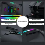 K-Snake BM520  9-button 3200DPI 2.4G RGB Wireless Dual-mode Gaming Mouse - Image 6
