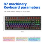 ZIYOULANG K2 87 Keys Office Laptop Punk Glowing Mechanical Wired Keyboard, Cable Length: 1.5m - Image 2