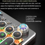 K820 104 Keys Retro Punk Plating Knob Glowing Wired Green Shaft Keyboard, Cable Length: 1.6m, Style: - Image 7