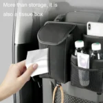 DE RAN FU Flip Fur Car Seat BackTissue Box Storage Hanging Bag With Hook - Image 5