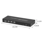 FJGEAR FJ-DK401 60HZ 4 Ports DP+USB To KVM Switcher With Desktop Controller - Image 2
