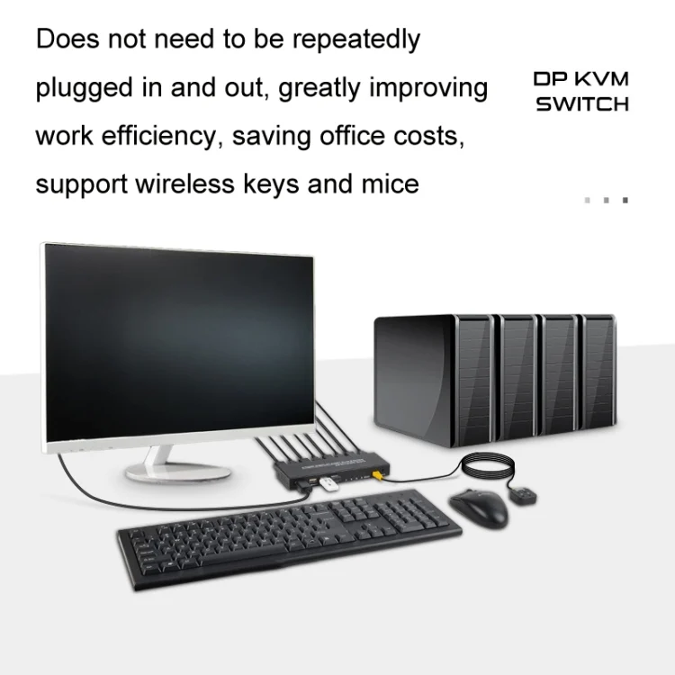 TBD06030642_4.webp FJGEAR FJ-DK401 60HZ 4 Ports DP+USB To KVM Switcher With Desktop Controller - Image 5