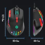 K-Snake Q15 9 Keys RGB Light Effect Wired Mechanical Mouse, Cable Length: 1.5m - Image 2