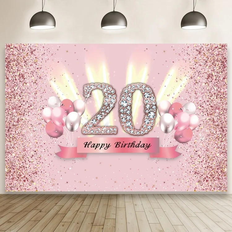 TBD0603135301A.webp 1.5x1m Cartoon Digital Birthday Balloon Party Scene Photographic Backdrop - Image 1