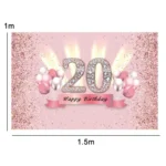 1.5x1m Cartoon Digital Birthday Balloon Party Scene Photographic Backdrop - Image 3